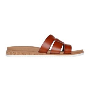 Papuci de piele ecologica Desert Kiss - Maro cognac