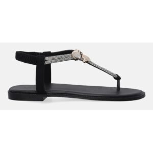 Sandale din piele intoarsa decorate cu cristale