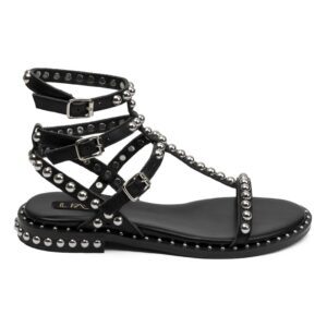 Sandale tip gladiator din piele cu tinte Dimple