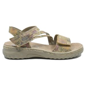 Sandale dama reglabile  multicolore din piele naturala RIK60464-90 - Multicolor