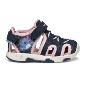Sandale cu velcro - Roz/Bleumarin