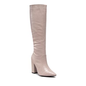 Cizme dama - 301727828 - Piele ecologica - Bej - Bej