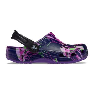 Saboti slingback cu model - Albastru indigo/Roz