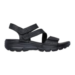 Sandale relaxed fit cu inchidere velcro Easy Going - Negru