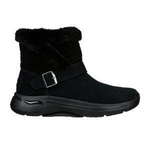 Cizme scurte fara inchidere - din piele intoarsa Go Walk Arch Fit - Negru