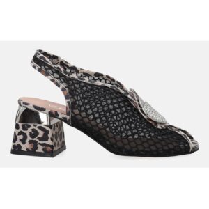 Sandal cu toc masin si animal print