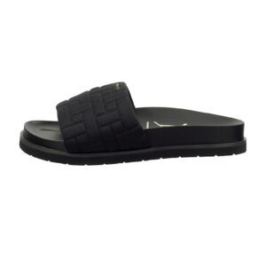 Papuci de piele cu garnituri cusute Mardale - Negru