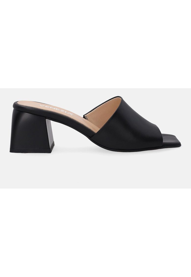 Pantofi din piele cu varf patrat