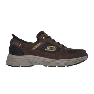 Pantofi Slip-Ins de plasa cu garnituri de piele intoarsa pentru drumetii Oak Canyon - Maro