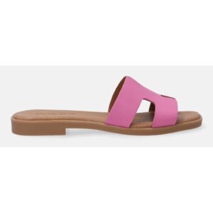 Papuci uni din piele cu decupaje