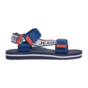 Sandale textile cu velcro - Albastru petrol