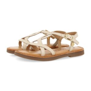 Sandale de piele cu catarama Tilly - Alb fildes