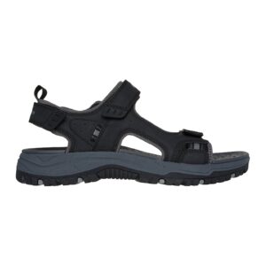 Sandale cu talpa plata si inchidere velcro Tresman-Hirano - Negru
