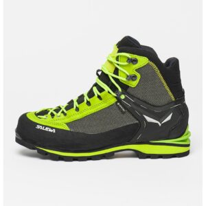 Pantofi mid-high cu garnituri din piele intoarsa pentru trekking Crow GTX - Negru/Verde lime