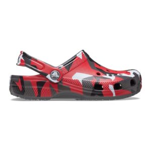 Saboti slingback cu model - Rosu/Alb/Gri