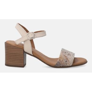 Sandale din piele nabuc cu model piele de reptila