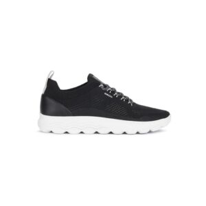 Pantofi sport din plasa tricotata cu logo - Alb/Negru