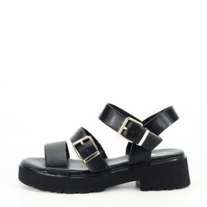 Sandale negre cu talpa groasa 3210 126 14861 - Negru