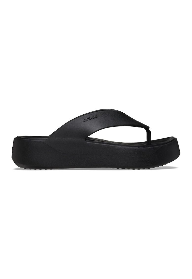 Papuci flip-flop cu talpa wedge si logo Getaway