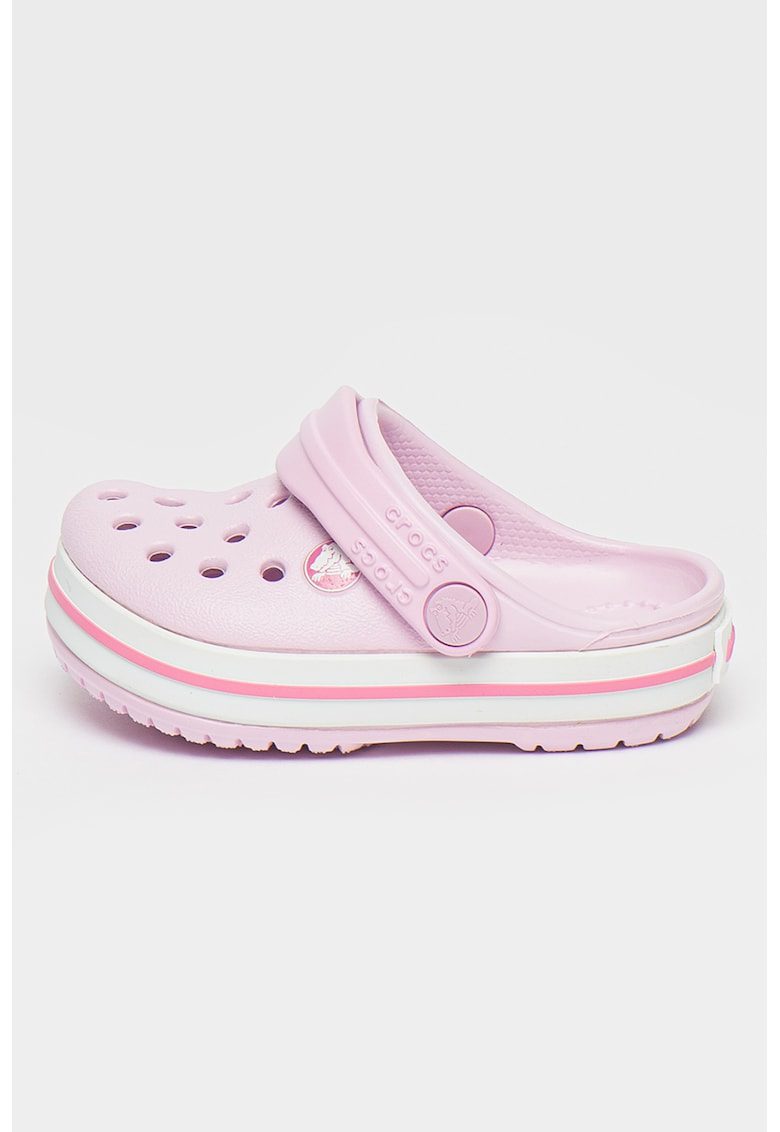 Saboti slingback convertibili cu dunga contrastanta Crocband - Roz pastel
