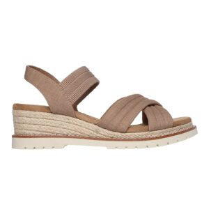 Sandale-espadrile cu talpa wedge - Maro taupe