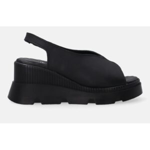 Sandale din piele cu talpa wedge fara inchidere
