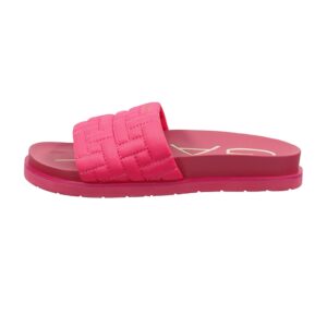 Papuci de piele cu garnituri cusute Mardale - Fucsia