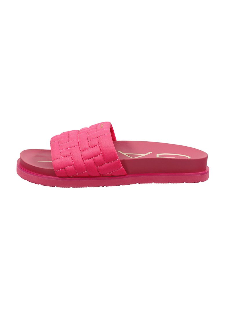Papuci de piele cu garnituri cusute Mardale - Fucsia