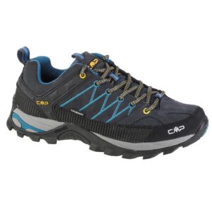 Pantofi de drumetie pentru barbati - Piele & Stofa - Gri - 68785