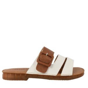 Papuci casual - dama -  XA60016B alb - piele naturala - Alb