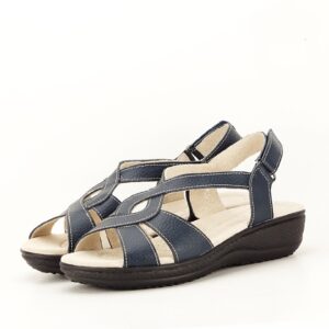 Sandale bleumarin din piele naturala Mabel 127 5515 - Albastru inchis