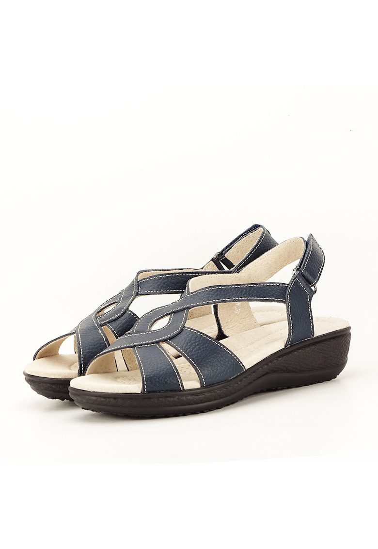 Sandale bleumarin din piele naturala Mabel 127 5515 - Albastru inchis