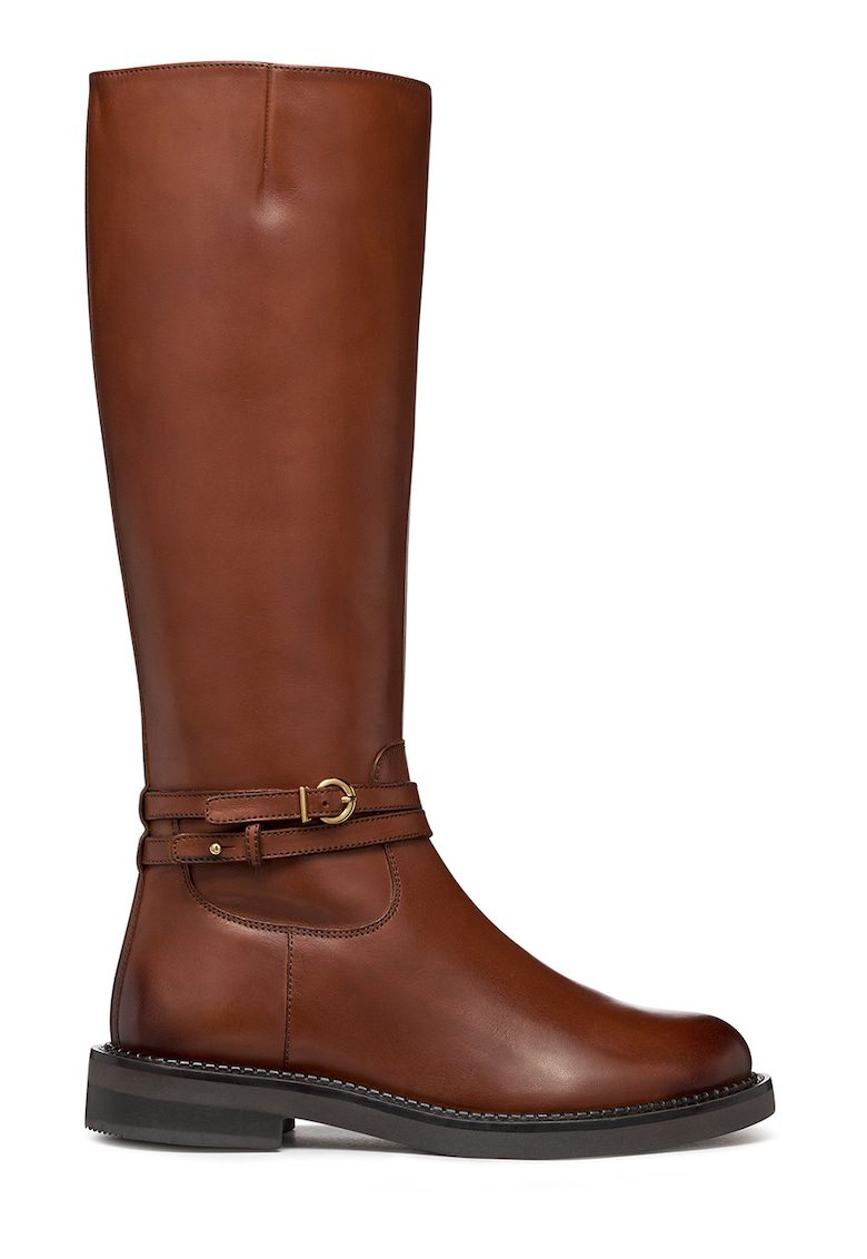 Cizme medii de piele - Caramel