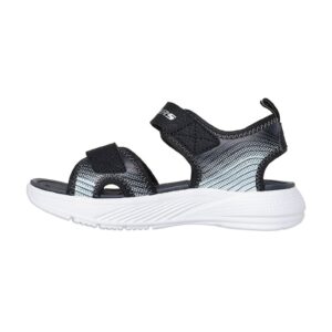 Sandale cu velcro Microspec - Negru/Argintiu