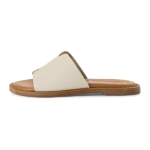 Papuci de piele - Alb fildes