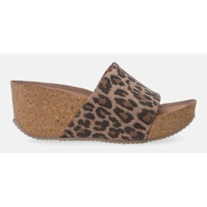 Papuci din piele nubuc cu talpa wedge