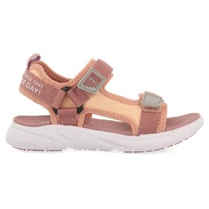 Sandale cu velcro uni - Roz prafuit