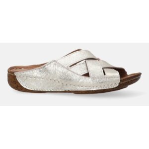 Papuci de piele wedge impletiti