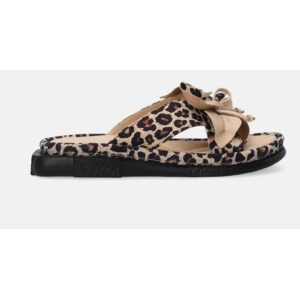 Papuci din piele nabuc cu animal print