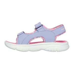 Sandale din material textil cu velcro - Albastru lavanda