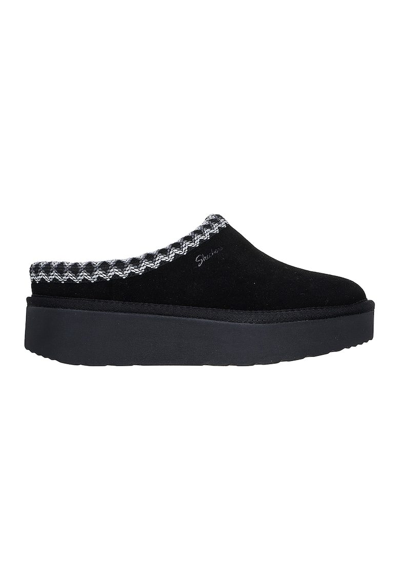 Saboti din piele intoarsa Keep Cozy - Negru
