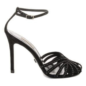 Sandale din piele intoarsa Asley - Negru