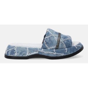 Papuci din denim decorati cu paiete