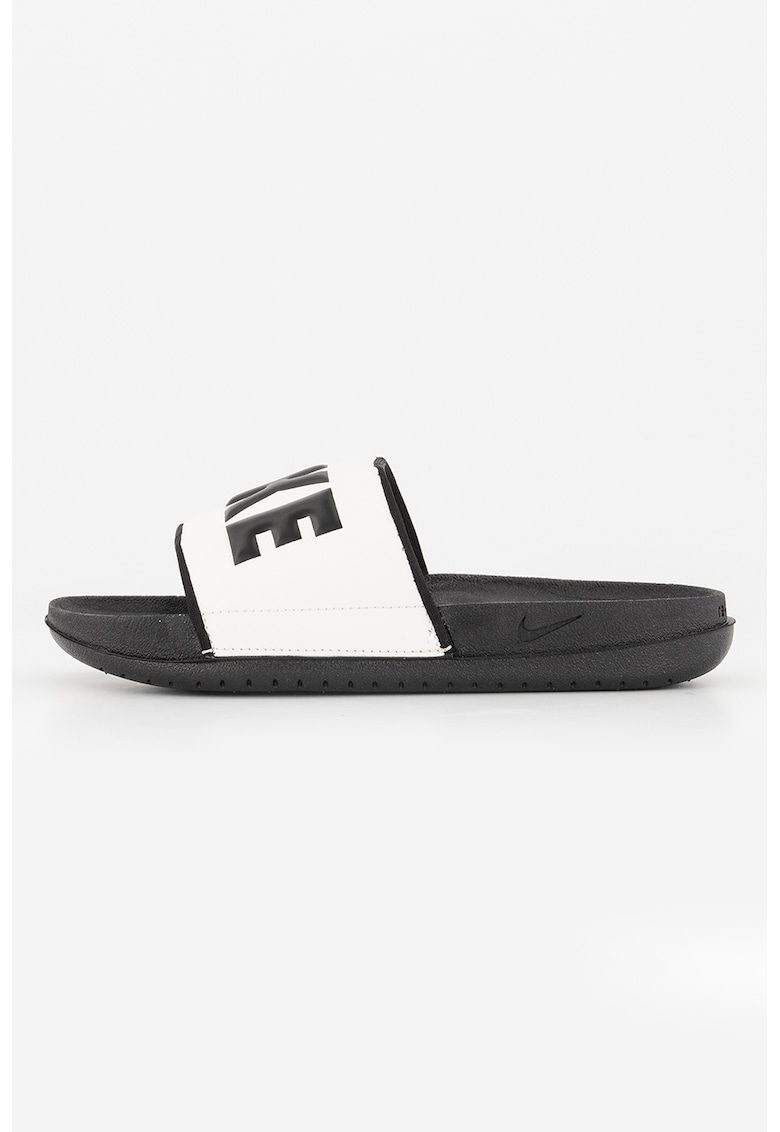 Papuci cu logo Off Court - Alb/Negru