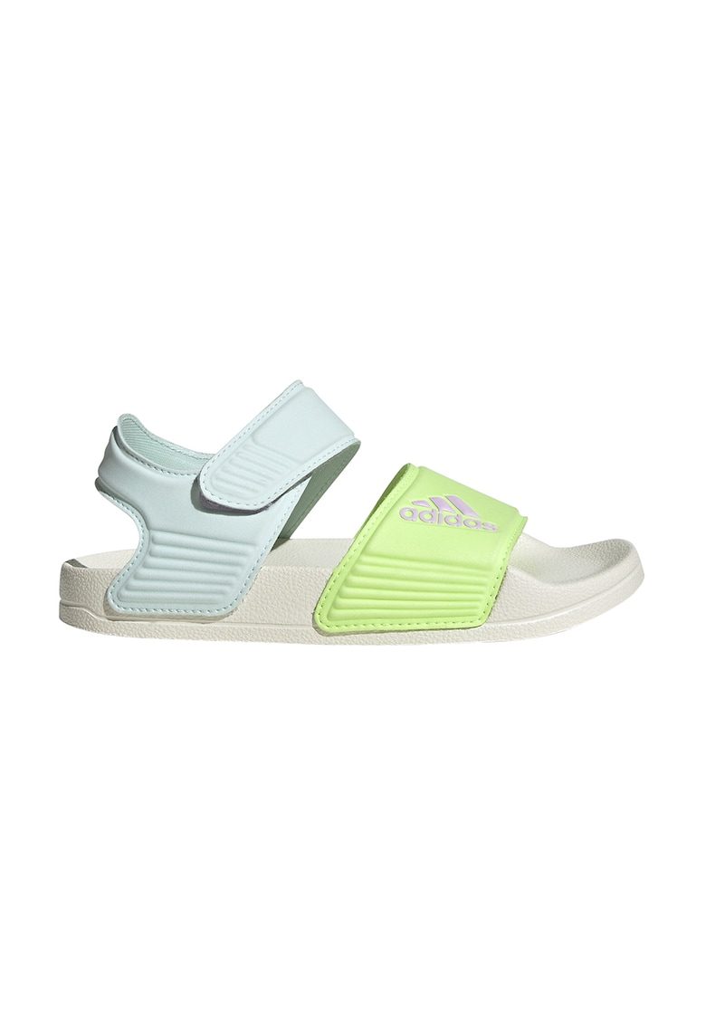 Sandale cu velcro si logo Adilette - Verde neon/Albastru pal