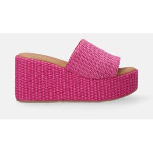 Papuci wedge uni din piele