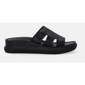 Papuci din piele naturala wedge