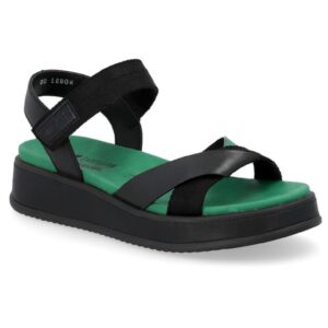 Rieker Revolution sandale cu velcro pentru femei amestec negru-verde W0851-00