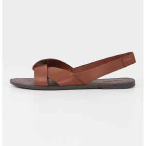 Sandale slingback de piele - Maro