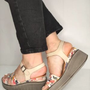 Sandale Casual Dama  018 11005 Bej Cu Color - Bej - Bej